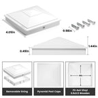 SIEDiNLAR 4x4 Pyramid Post Caps Waterproof Outdoor 4x4 Post Cover, Fits 4x4 3.5x3.5 Vinyl Wood Posts for Fence Deck Mailbox Patio (White, 36 Pack)