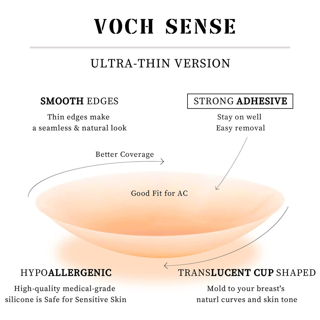 VOCH GALA Premium Nipple Covers, Sticky Bra Alternative, 2 Pairs Crème