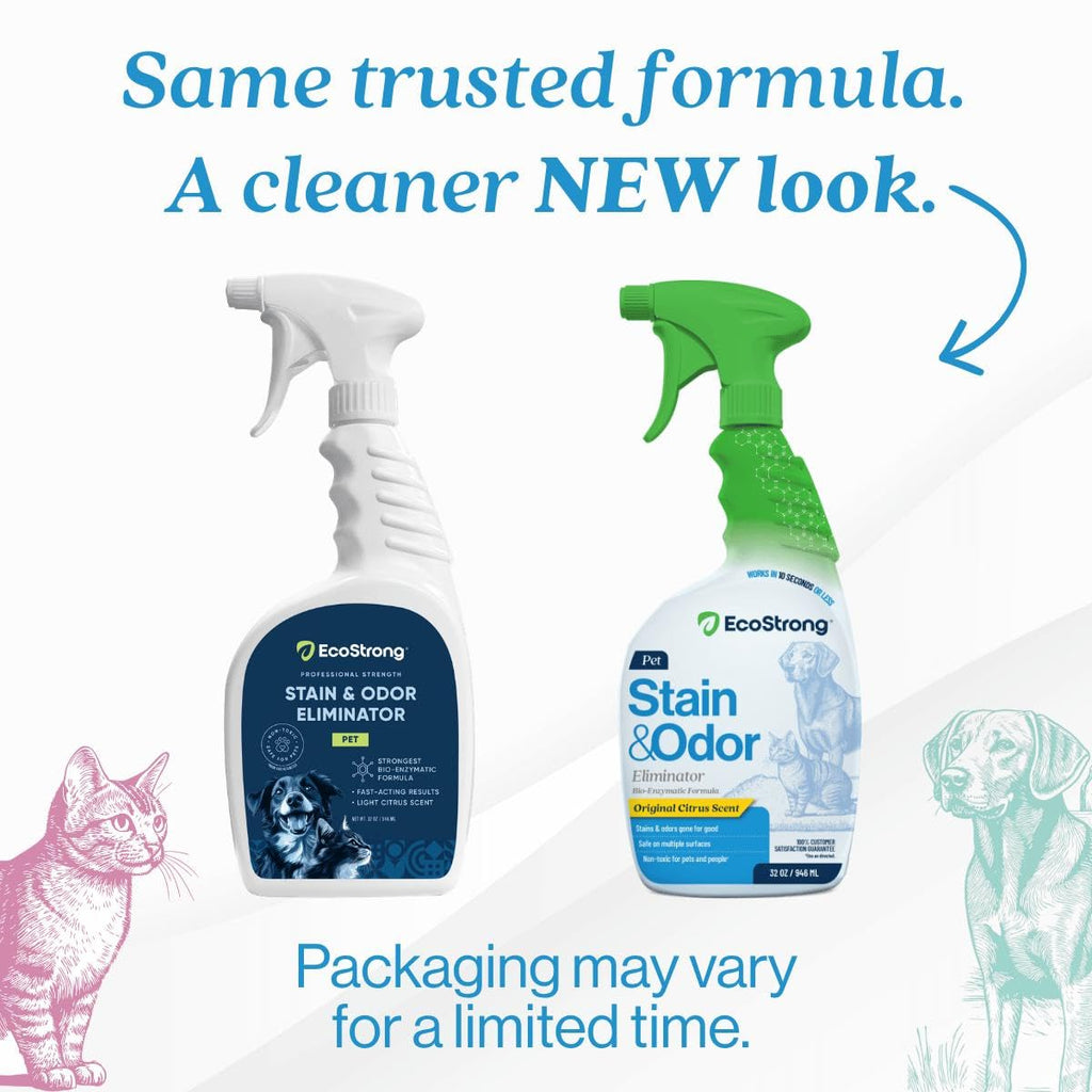 Eco Strong Pet Stain and Odor Remover - Cat Urine Enzyme Cleaner Destroyer, Urine Destroyer for Dogs, Pet Urine Enzyme Cleaner - 32 OZ