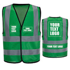 personalise Custom Green xxl High Visibility reflective Safety Vest Logo