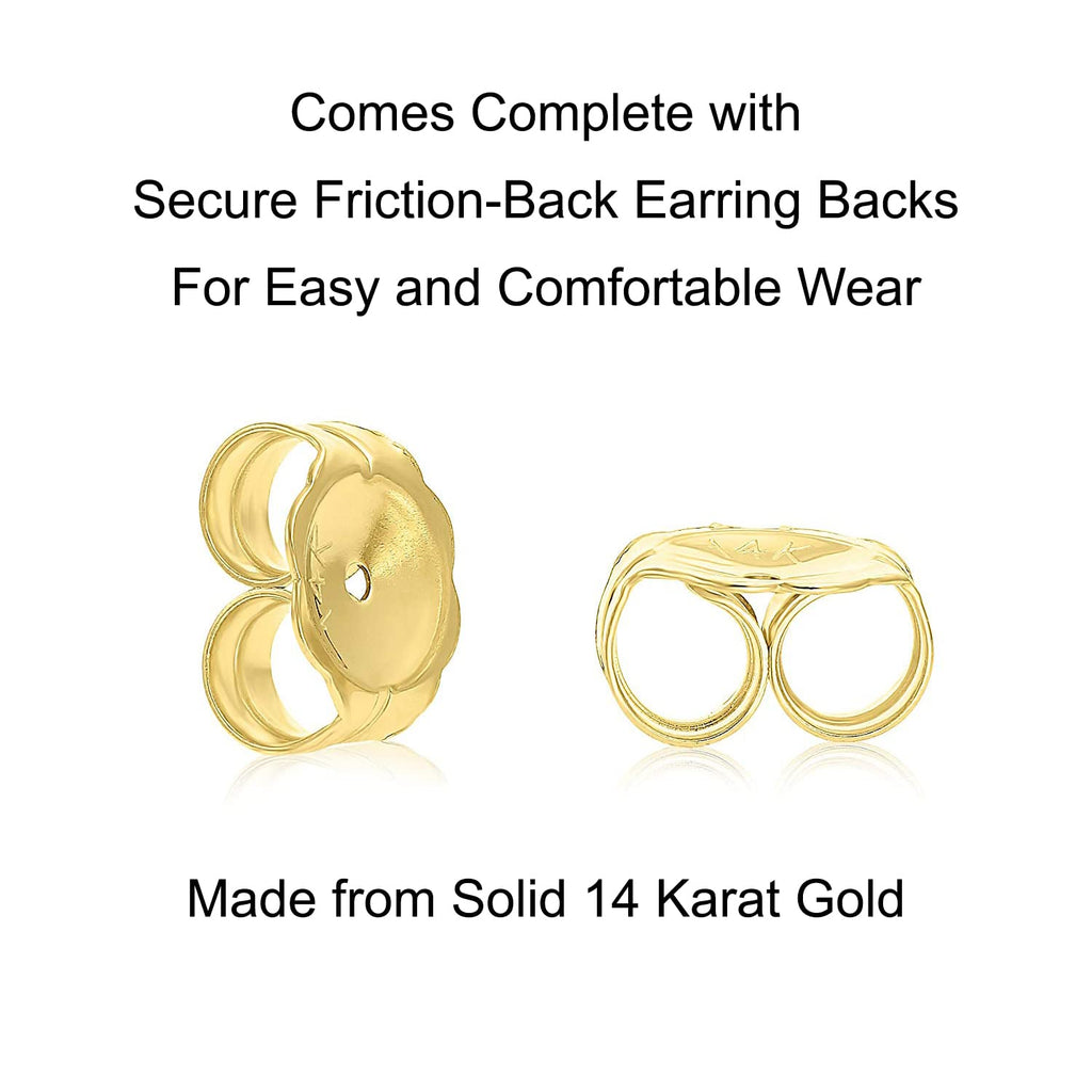 14k Yellow Gold 5mm Solitaire Round Cubic Zirconia CZ Stud Earrings