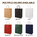 LIHOMR Gift Bags 5.9"x3.15"x8.25" 100pcs Brown Kraft Paper Bag with Handles