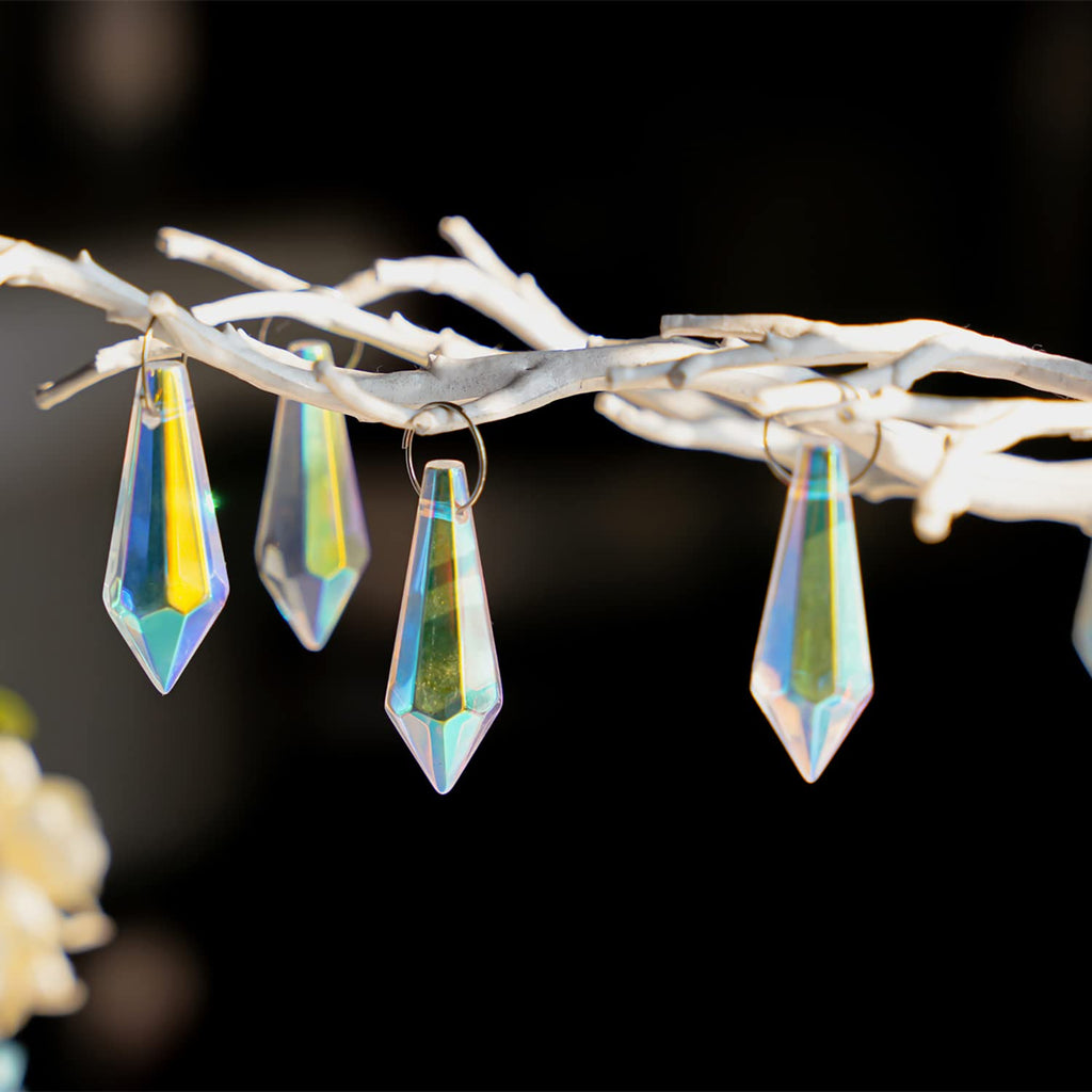 50pcs 38mm Suncatcher Crystal Icicle Prisms Pendant Icicle Chandelier Decor