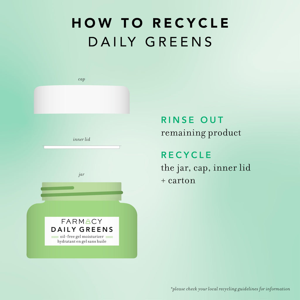 Farmacy Daily Greens Face Moisturizer - Oil Free Facial Moisturizer with Polyglutamic + Hyaluronic Acid - Gel Facial Cream that Reduces Shine, Clears Pores + Balances Oil - Fragrance-Free (50ml)