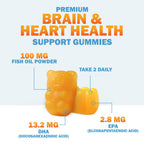 Omega 3 Fish Oil Gummies - 3X Strength Heart Healthy Omega 3 Gummy Supplement with High Absorption DHA & EPA - Joint & Brain Support, Delicious Orange Flavor Fish Oil Natures Vitamin - 120 Gummies