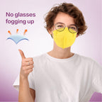 Miuphro KN95 Face Mask 50 Pack, Disposable Respirator Masks, 5 Layer Design Safety Mask for Protection, Ideal for Men and Women (Yellow)