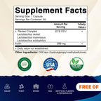 Vitamatic Lactobacillus Reuteri Complex – 22 Billion CFU per Delayed Release Capsule – 60 Capsules – Digestive & Gut Health Support – with Prebiotic Inulin Fiber (Pack of 2)