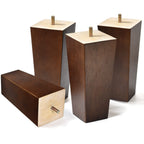AORYVIC 6 inch Sofa Legs Wood Furniture Legs Pack of 4 Pyramid Couch Legs Mid-Century Modern Brown Replacement Legs for Chair Recliner