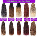 ZRQ 27 Goddess Locs Crochet Hair 18 Inch Boho Faux Locs Crochet Braids, 8 Packs Honey Blonde River Locs With Curly End For Women Hair Extension 27#
