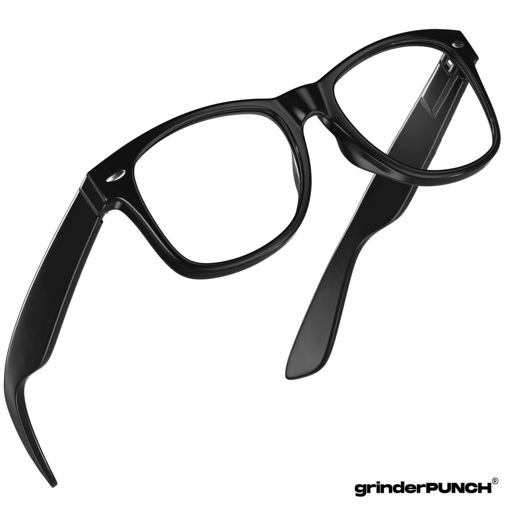 grinderPUNCH Blue Light Reading Glasses High Magnification Strong Reading Power Readers For Men Woman (Black, 1.5, x)
