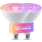 Govee PAR38 Flood Light Bulbs, 1300Lm Flood Lights Outdoor with IP65 Waterproof, Smart Light Bulbs Compatible with Alexa, Matter & SmartThings, RGBWW & Tunable White for Garage&Porch, E26 Base, 2 Pack