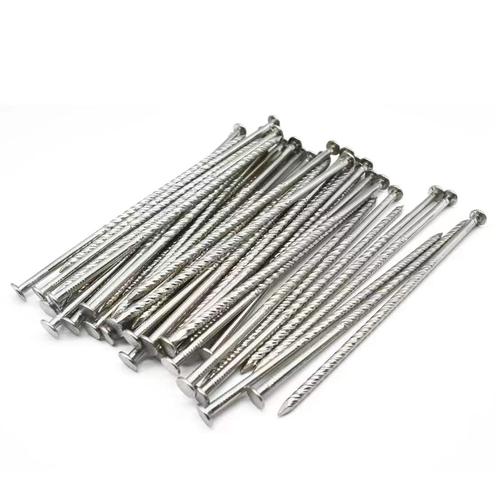 Uitose 38 Pcs 6-Inch Artificial Turf Stakes, Stainless Steel Spiral Landscape Spikes, Landscape Edging Anchoring Spikes for Paver Edging, Weed Barrier, Artificial Turf Stake, Tent Stakes