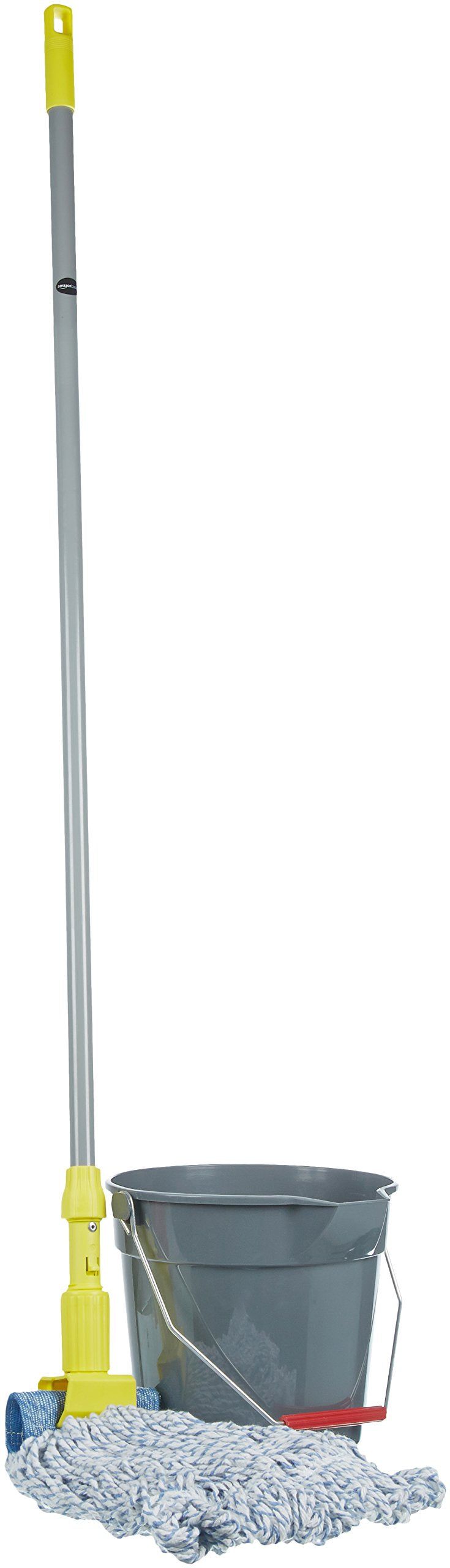 Amazon Basics Loop-End Rayon Finish Commercial String Mop Head for Floor Cleaning, 5 Inch Headband, Medium, 6-Pack