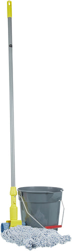 Amazon Basics Loop-End Rayon Finish Commercial String Mop Head for Floor Cleaning, 5 Inch Headband, Medium, 12-Pack