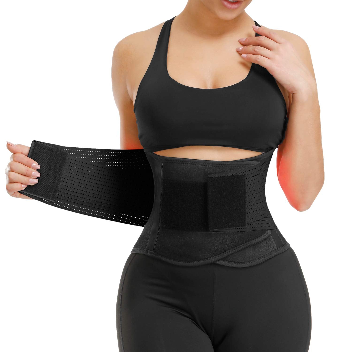 VENUZOR Waist Trainer Belt for Women - Waist Cincher Trimmer - Slimming Body Shaper Belt - Sport Girdle Belt (UP Graded)(Black,L)