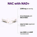 Micro Ingredients NAC with NAD+ 2,000 mg Per Serving, 240 Vegetarian Capsules | 2-in-1 N-Acetyl-L-Cysteine with Nicotinamide Adenine Dinucleotide | Non-GMO, Gluten Free