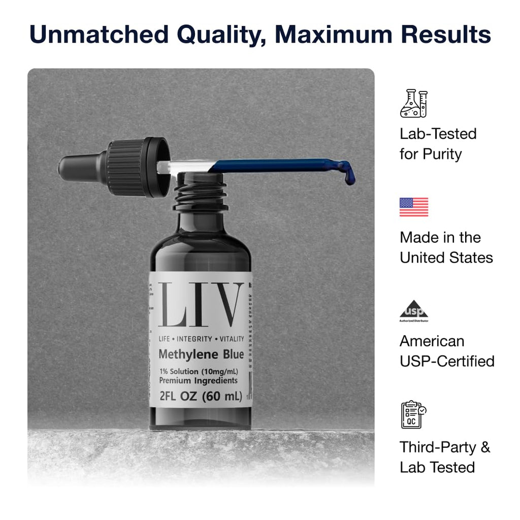 Pharmaceutical Grade Methylene Blue Liquid - 60ml - Premier Methylene Blue Supplement for Advanced Wellness