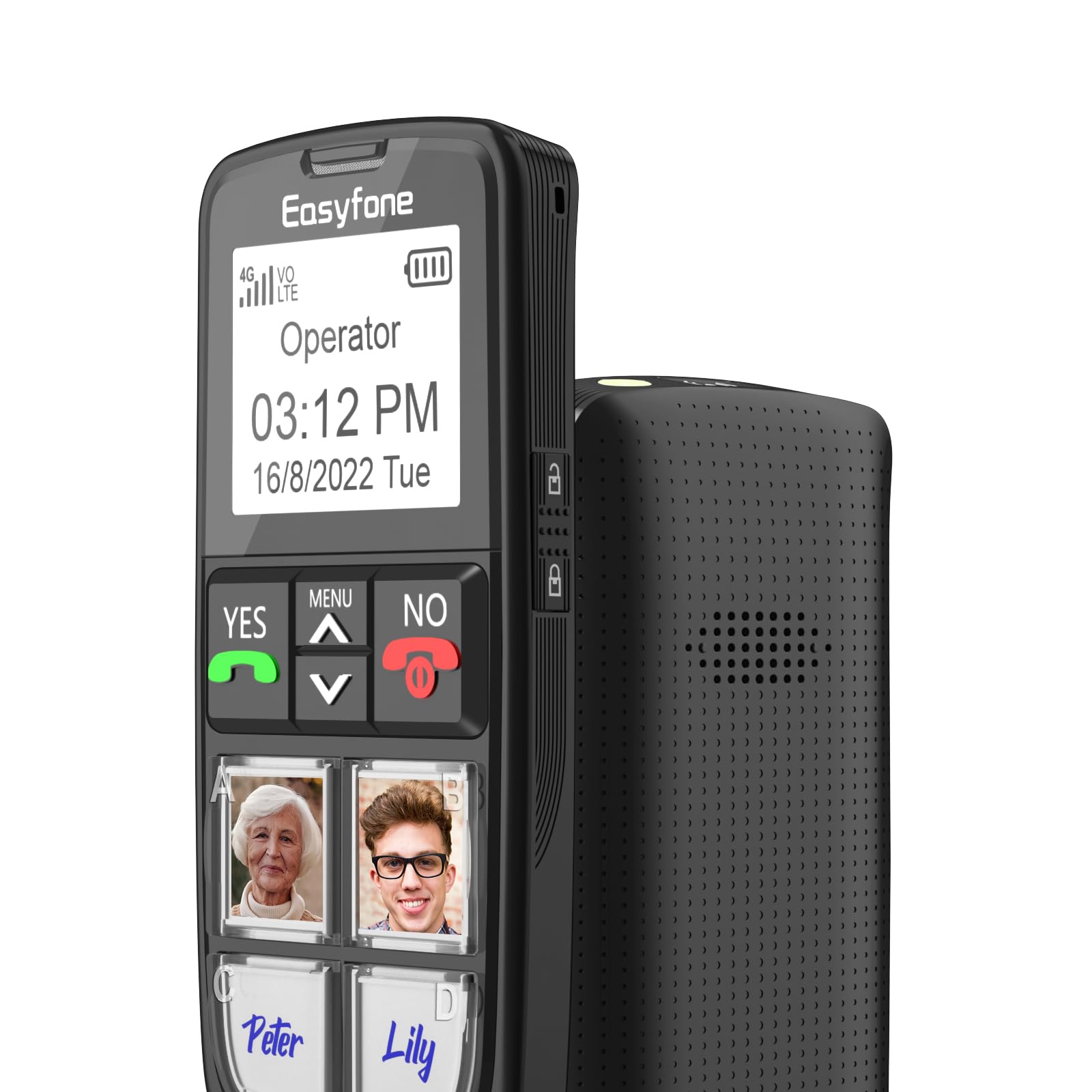 Easyfone T6 4G Picture Button Cell Phone for Seniors and Kids | Easy-to-Use | Clear Sound | Easy Charging Dock | SOS Button | SIM Card Included | Good for Dementia, Alzheimer's and Kids (T6 Black)