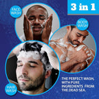 Dead Sea Collection Amber Wood Men’s Body Wash – 3 in 1 Body Wash for Men for Hair, Face & Body – Moisturizing Shower Gel with Dead Sea Minerals – Pack of 2 (33.8 fl oz each)