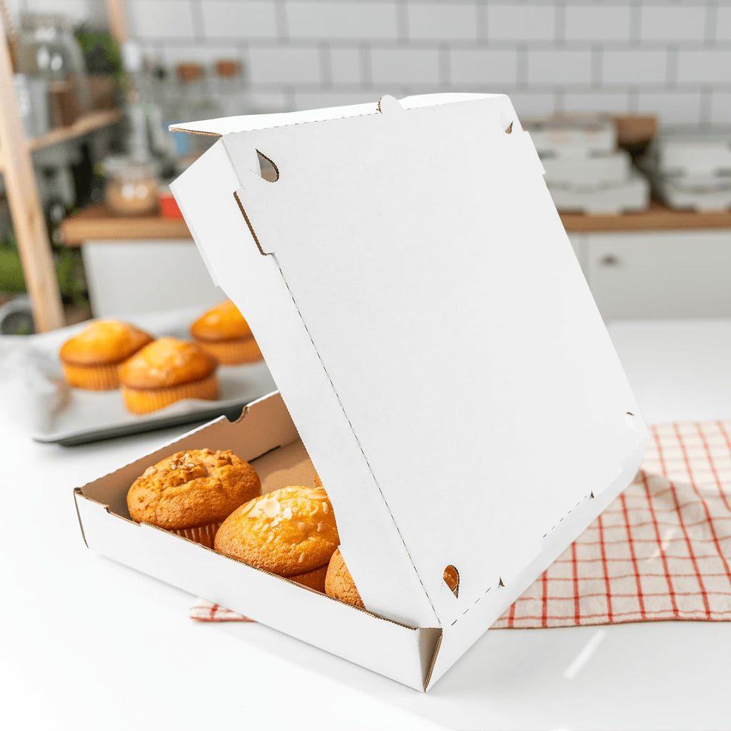 Karat Pizza Boxes 12" x 12" x 2" [50 Pack] White Corrugated Boxes | Ventilated, Grease-Resistant, Durable for Pizza, Catering or Shipping Use