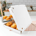 Karat Pizza Boxes 12" x 12" x 2" [50 Pack] White Corrugated Boxes | Ventilated, Grease-Resistant, Durable for Pizza, Catering or Shipping Use