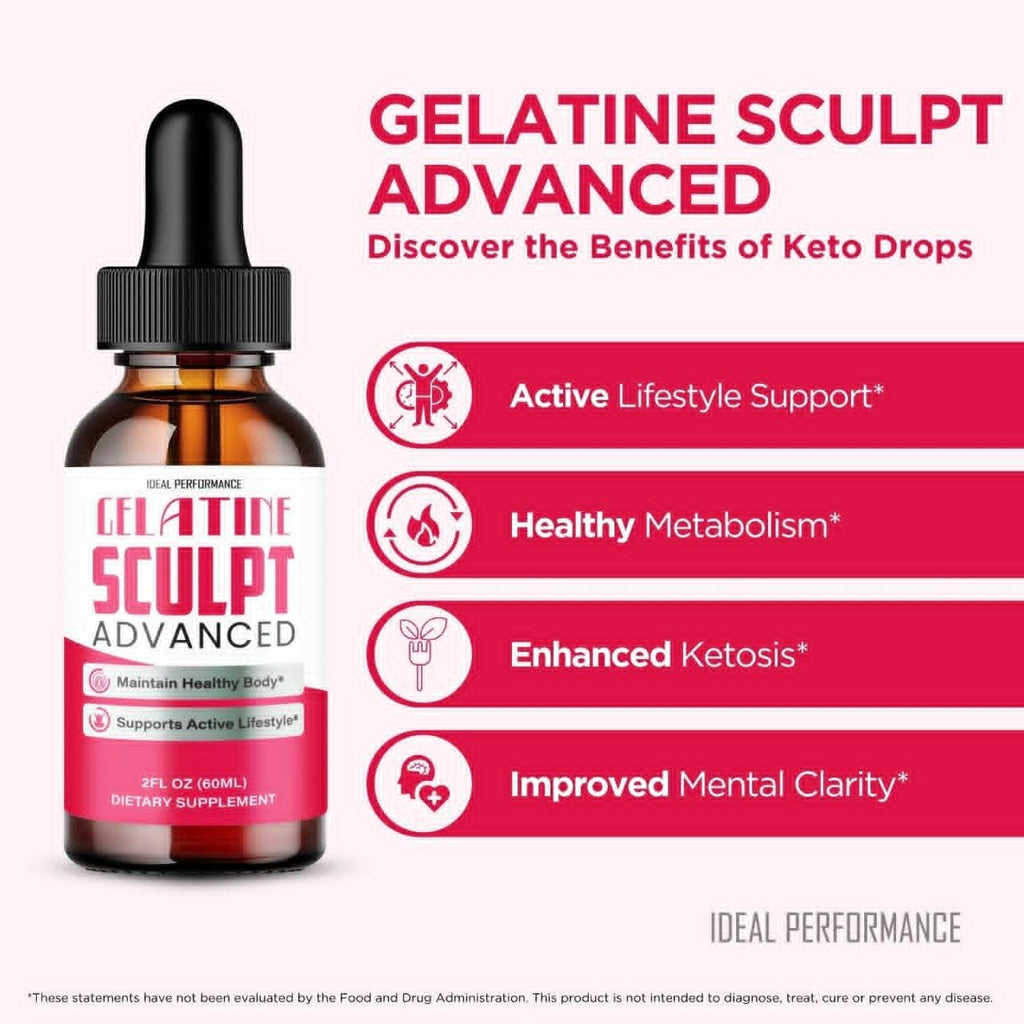Gelatine Sculpt Drops, Official Gelatine Sculpt Supplement Dropper, All Natural Keto Liquid Droppers, Advanced Formula Sustain Active Lifestyle & Fitness Goals, GelatineSculpt Reviews (5 Pack)