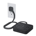 TESSAN Surge Protector Power Strip, 5Ft Flat Plug Extension Cord, Black