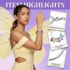 Bracelets Inspired by KATSEYE Merch for Fans, Guardian Shield, Limitless Key, Stellar Tiara, Dual Cherry, Dream Anchor, Soothing Shell with Pink K-pop Style Card for Concert Outfits Gifts (7.5, Inches)