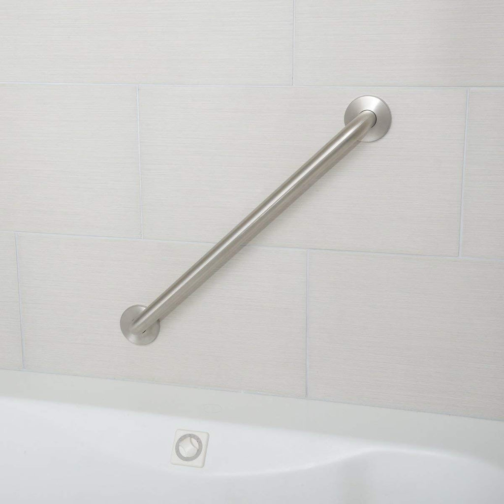 Amazon Basics Bathroom Handicap Safety Grab Bar, 18 Inch Length, 1.5 Inch Diameter, Holds up to 500LBs, ADA Compliant, Stainless Steel