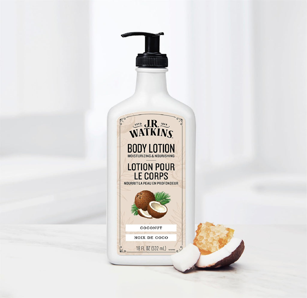 J.R. Watkins Daily Moisturizing Body Lotion, Coconut, 18 fl oz, 2 Pack