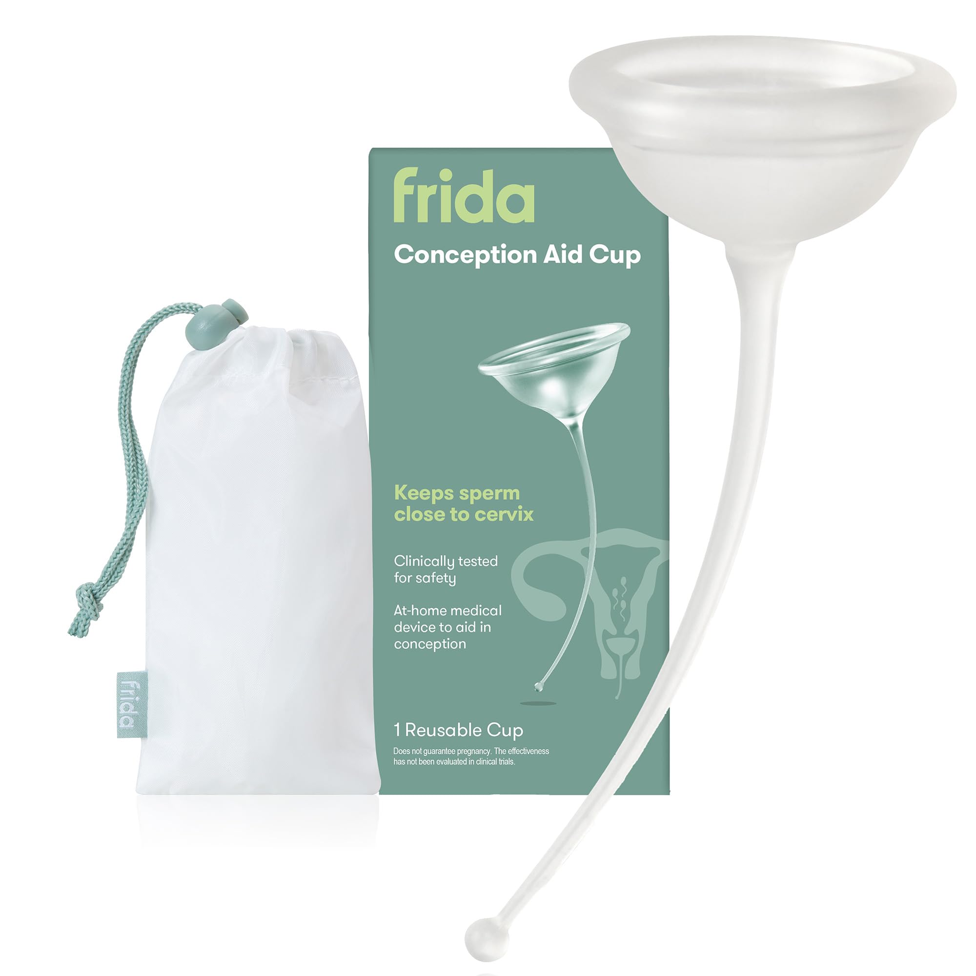 Frida Fertility Conception Aid Cup, Keeps Sperm Close to Cervix, Natural Pregnancy Support for Family Planning, Soft Flexible Silicone, Reusable Conception Cup and Storage Bag