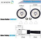 【Belt Upgraded】4392065 Dryer Repair Kit,Including Rollers 349241t,Idler 691366,Belt 341241,Replacement Parts for whirlpool,kenmore,admiral,amana,crosley,estate,inglis,kitchenaid,roper,maytag