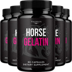 Valdivia (5 Pack) Horse Gelatin Capsules - Official HorseGelatin Supplement, Premium Formula, Natural Vitamins for Health & Wellness - 300 Capsules for 5 Months