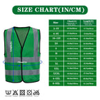 personalise Custom Green xxl High Visibility reflective Safety Vest Logo