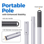 Mowend 10.5 Foot Aluminum Telescopic Swimming Pool Pole - 8 Adjustable Connecting Sections, Expandable Step-Up Length - Attach Connect Skimmer Nets, Rakes, Brushes, Vacuum Heads, Maintenance