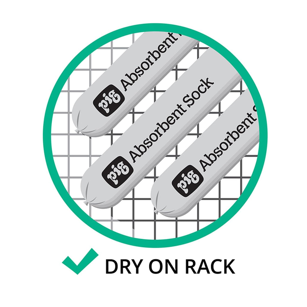 PIG Mildew-Resistant Absorbent Sock | Water Absorbing Snake | 3" W x 4' L | Absorbs up to 1 gal per Sock | 12 Count | PIG105-BL