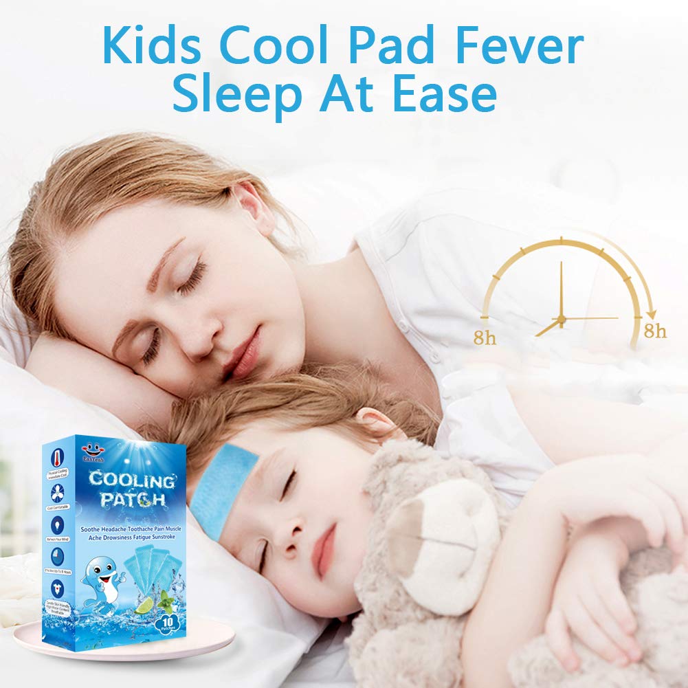 30 Sheets Cooling Patches for Fever Discomfort & Pain Relief, Cooling Relief Fever Reducer, Soothe Headache Pain, 10 Count Per Box (3 Boxes)