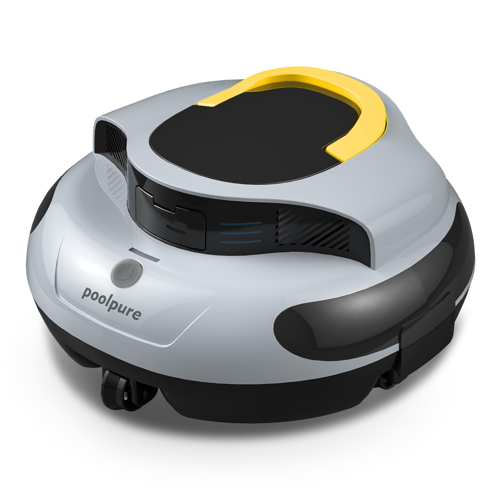 POOLPURE Pool Cleaner, 5000mAh Battery, 100 Minutes Runtime, 1000 Sq Ft Coverage, Automatic Cleaner (Yellow Gray)