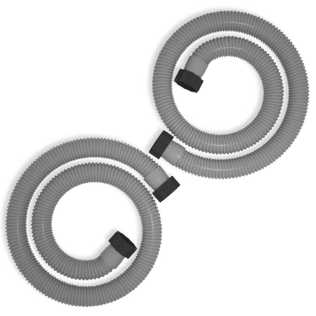 1.5" x 59" Pool Hose Replacement, Pack of 2 - Compatible with Above Ground Pools Filter Pump Hoses, Sand Filters, Saltwater Systems (1,500-2,500 GPH), Grey