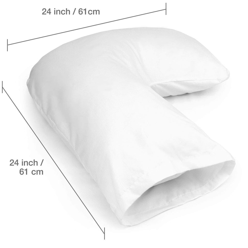 DMI Body Pillow, Side Sleeper Pillow and Pregnancy Pillow with Contoured Support to Eliminate Neck, Back, Hip, Joint Pain and Sciatica Relief with Removable Washable Cover, Firm, U Shape Neck Pillow