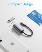 Anker USB C to Ethernet Adapter, Portable 1 Gbps Network Hub