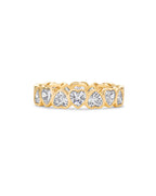 PAVOI 14K Yellow Gold Plated Heart Ring for Women, Yellow Gold