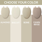 Bemis 1500EC 146 Almond Elongated Molded Wood Toilet Seat with Easy-Clean & Change Hinge