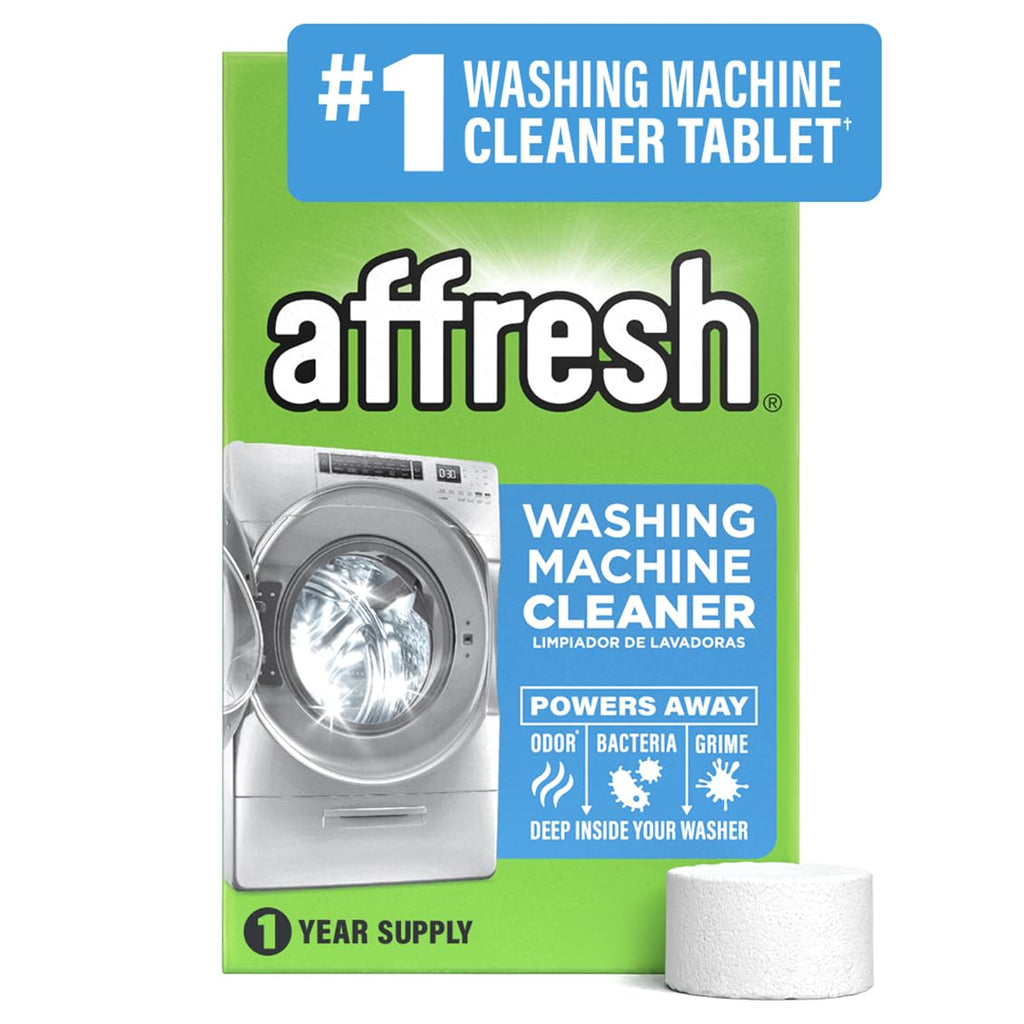 Affresh Washing Machine Cleaner, Helps Power Away Odor Causing Bacteria & Grime Deep Inside Pump, Valve & Hoses, 12 Time Release Tablets, 1 Year Supply