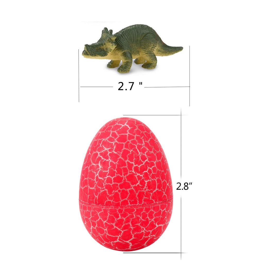 12 Dinosaur Eggs Toys, Surprise Pack with 12 Unique Dinosaur Figures,Goodie Bag Stuffers,Pinata fillers, Easter Eggs dongcoh,Carnival Prizes Treasure Box Christmas Stocking Stuffers Treasure Box