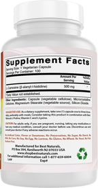 Best Naturals L-Carnosine 500 mg 100 Vcaps (100 Count (Pack of 2))