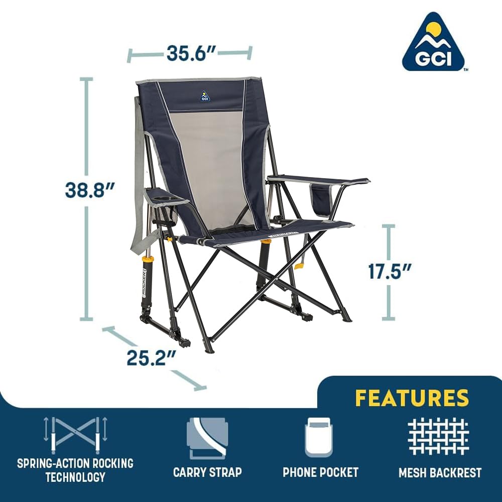 GCI Outdoor Comfort Pro Rocker Camping Chair - Indigo Blue