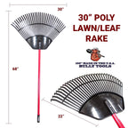 Bully Tools 26-32 Lightweight Polypropylene Tine Leaf Rake, 30" Wide