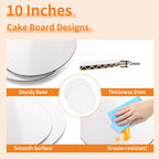 WINKIO Cake Box with Cake Boards, 10 Pack Disposable Cake Carrier, Cakes Transport Container, White Bakery Holder with Window (10, white, 10x10x8 Inches)