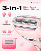 Electric Razor for Women Rechargeable Wet Dry Electric Shaver for Women, Waterproof Lady Shaver for Legs Arm Underarm Bikini Public Body Razor with One Extra Foil Blade
